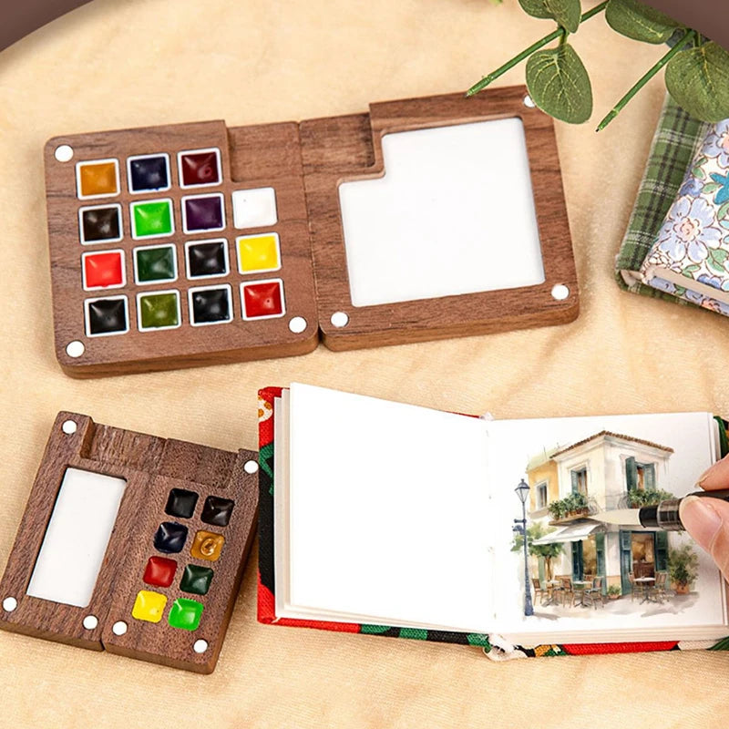Mini Walnut Watercolour Palette