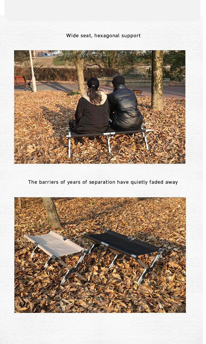 Double Camping Stool for Two | Lightweight Folding Outdoor Seat