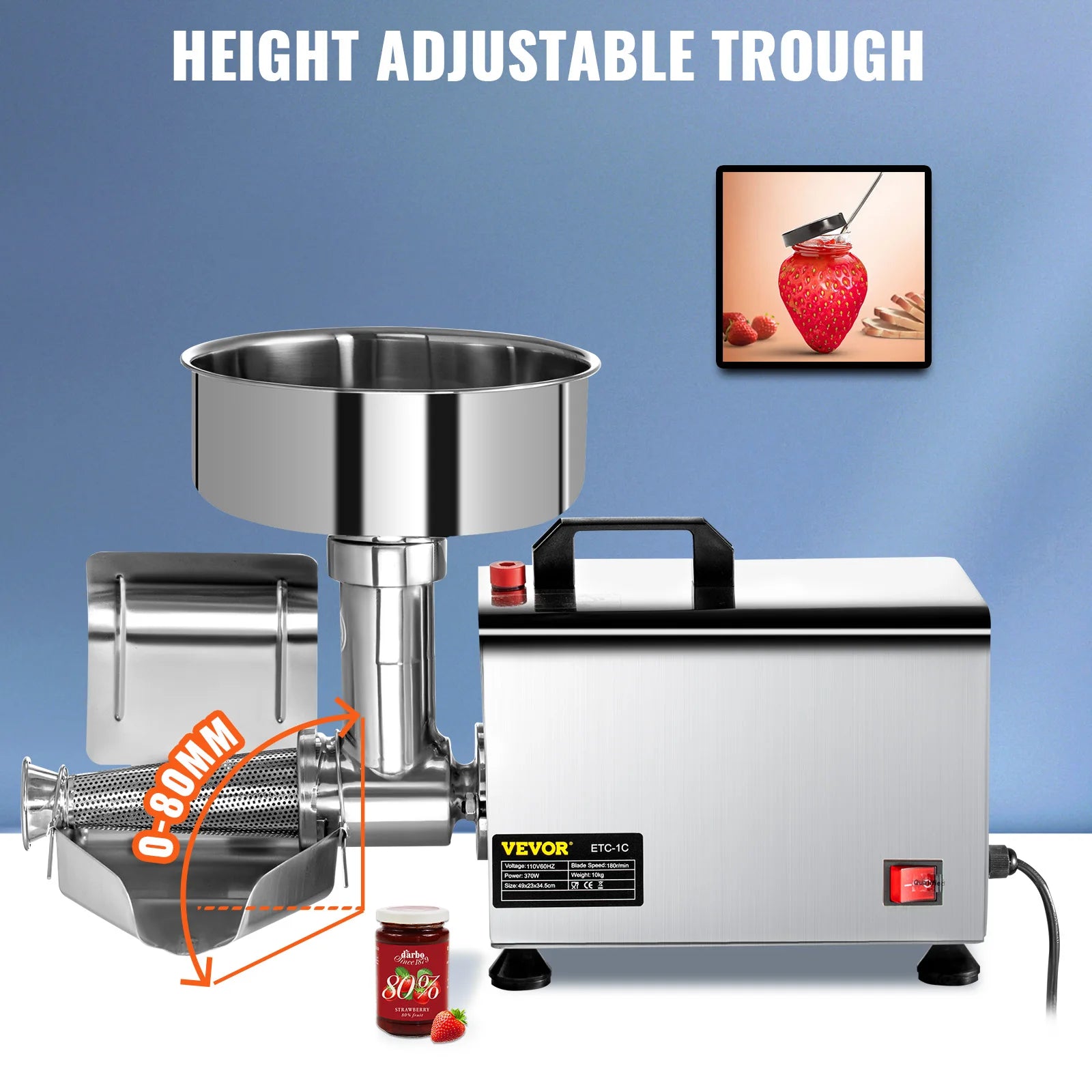 Electric Tomato Strainer & Sauce Maker with 370W Motor