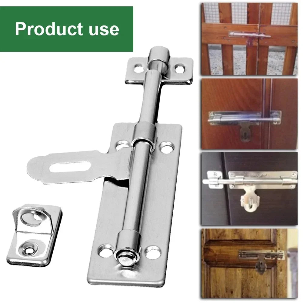 4-Inch Stainless Steel Barrel Bolt with Padlock Hasp