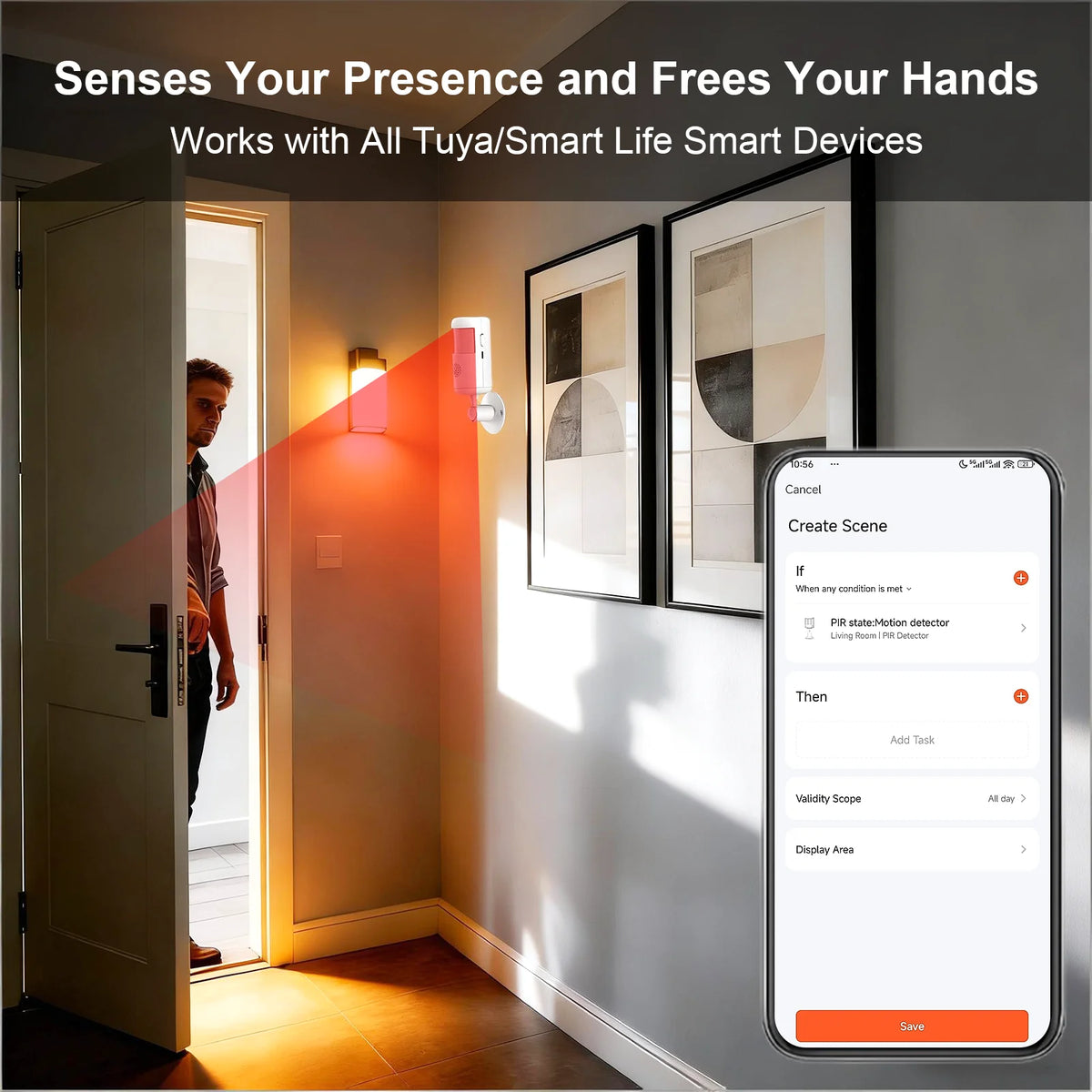 WiFi Infrared Detector DC 5V Tuya Smart Life 4 Alarm Modes PIR Motion Sensor Work With Alexa Google Home Alarm System
