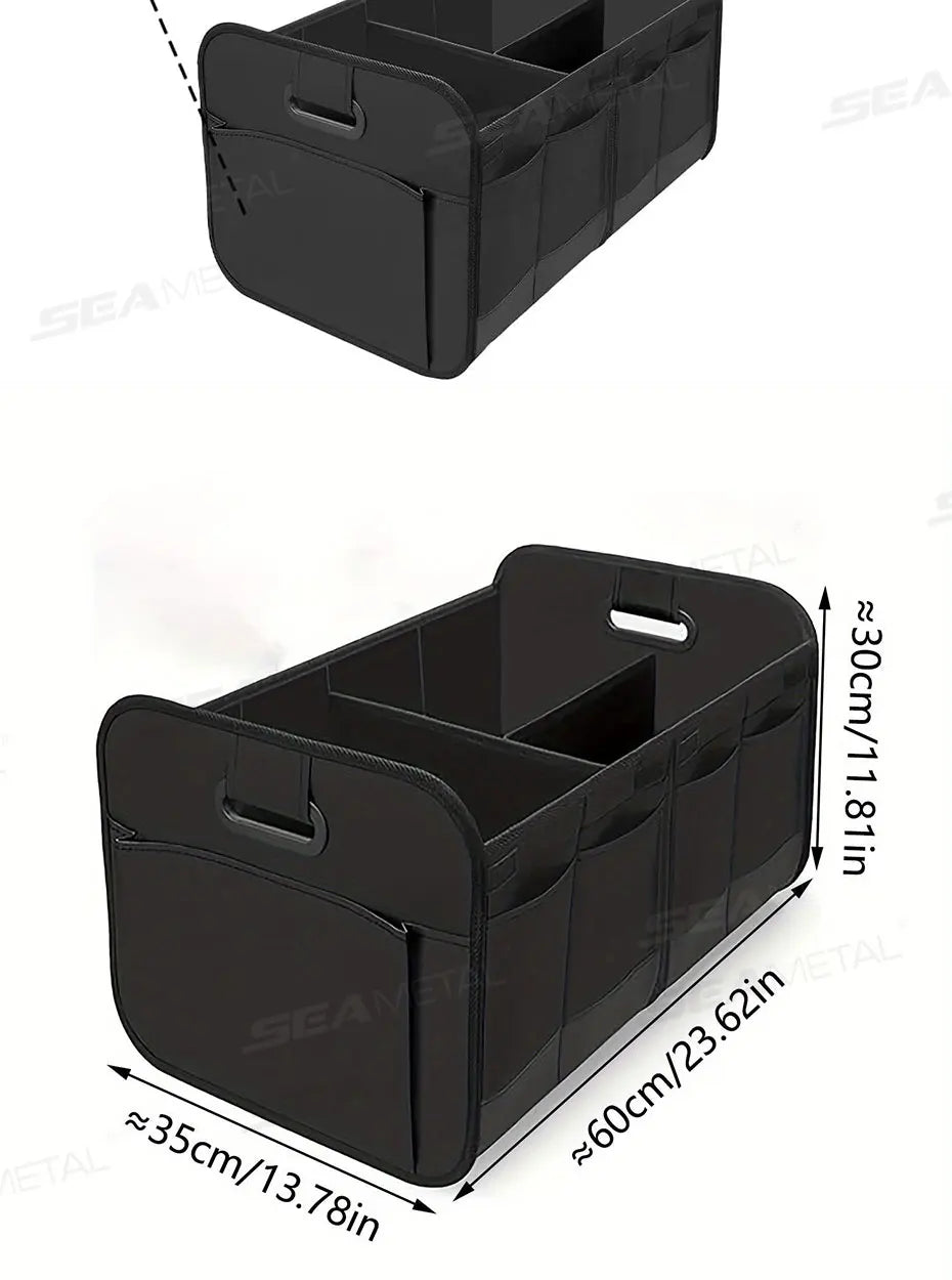 SEAMETAL Car Trunk Organizer 63L Large-Capacity Foldable Storage Box In Car Waterproof Oxford Cloth Universal Storage Organizer