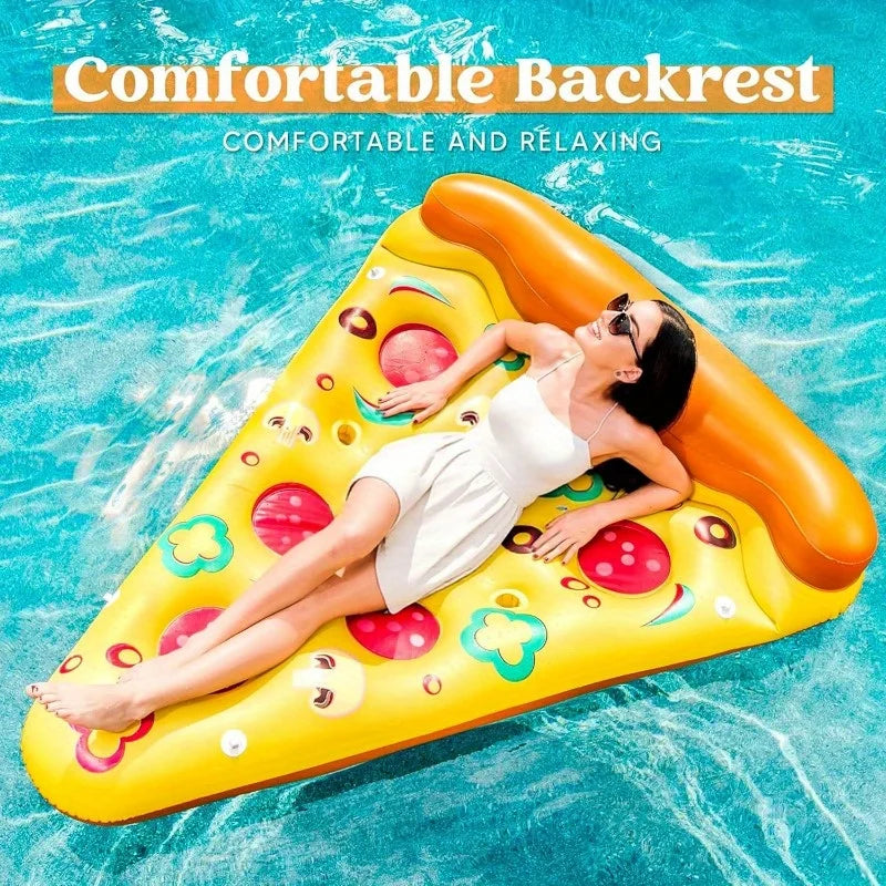 Giant Inflatable Pizza Slice Pool Float with Cup Holders