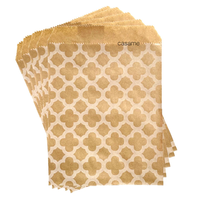 Wave Dot Kraft Paper Candy Bags – 50ks dárkové a balicí sáčky na sladkosti