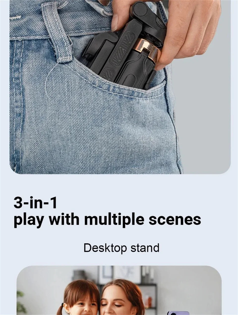 Treppiede Selfie Stick con Telecomando Bluetooth per Smartphone