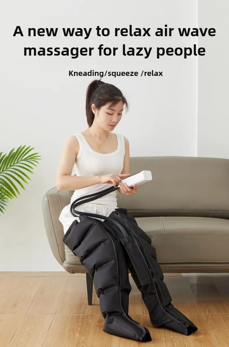 Jinkairui Electric Air Pressure Leg Massager Kneading Squeeze Deep Relaxation Calf Foot with Remote Control
