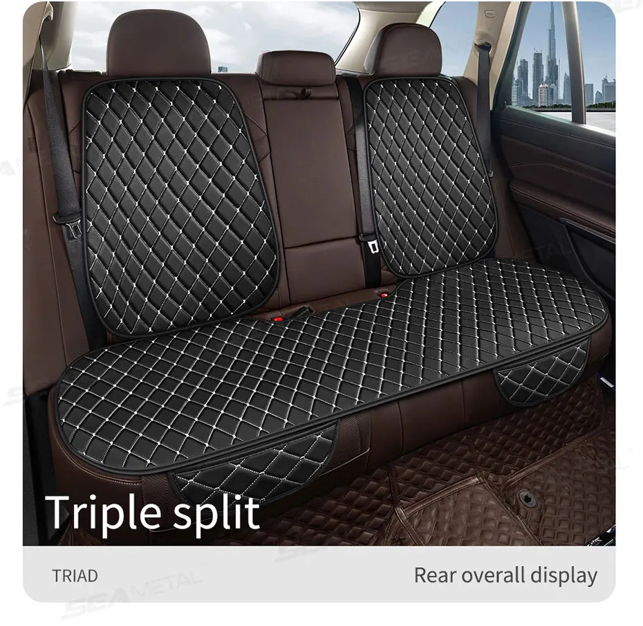 SEAMETAL Premium Car Seat Cushion Luxury Leather Anti Slip Seat Cover Breathable Anti Scratch Car Seat Protector for Sedan Suv