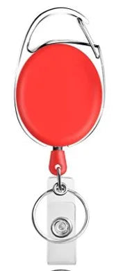 Retractable Badge Reel Holders, Metal Heavy Duty With Carabiner Belt Clip And Key Ring For ID Card Name Holder And Keychain