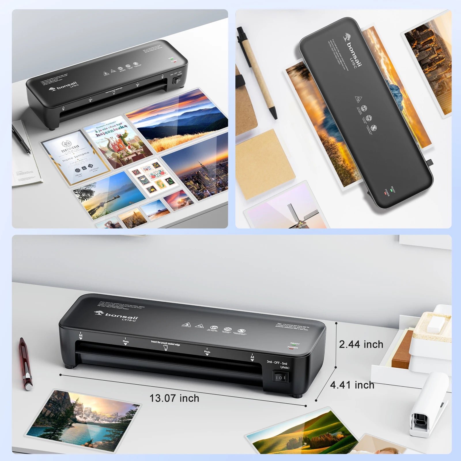9-Inch Thermal Laminator A4 with Jam-Free Tech Fast Preheat