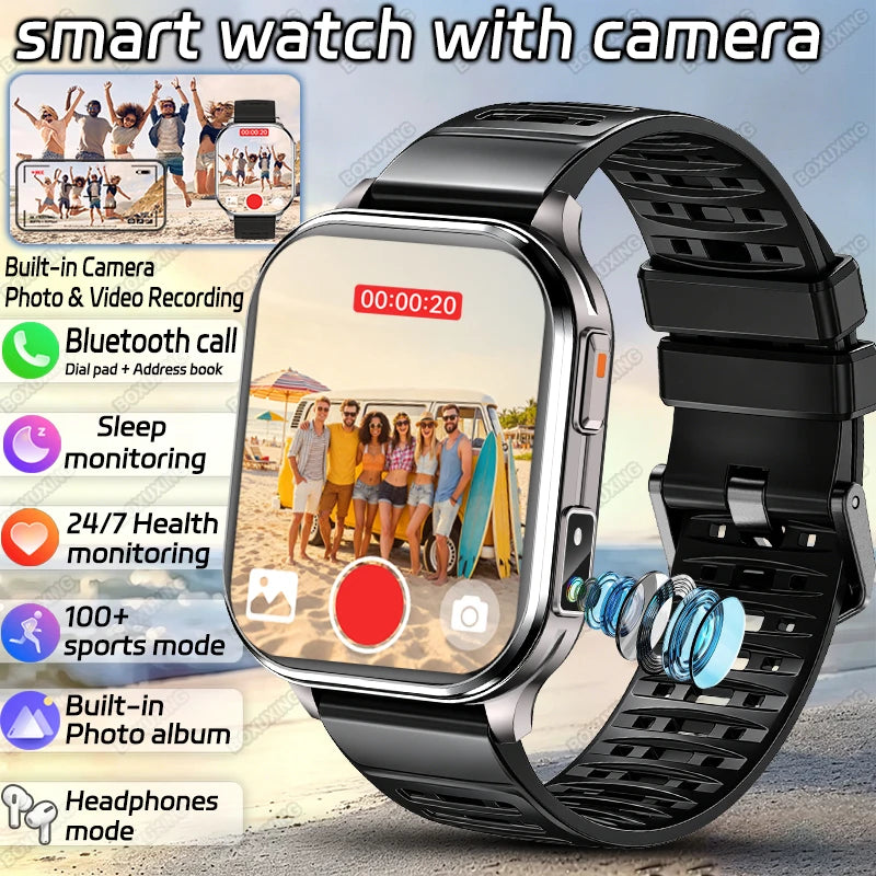2026 Νew Smart Watch With Camera Men Women Photos Record Video Health Sports Fitness IP68 Waterproof Call Recording Smartwatches