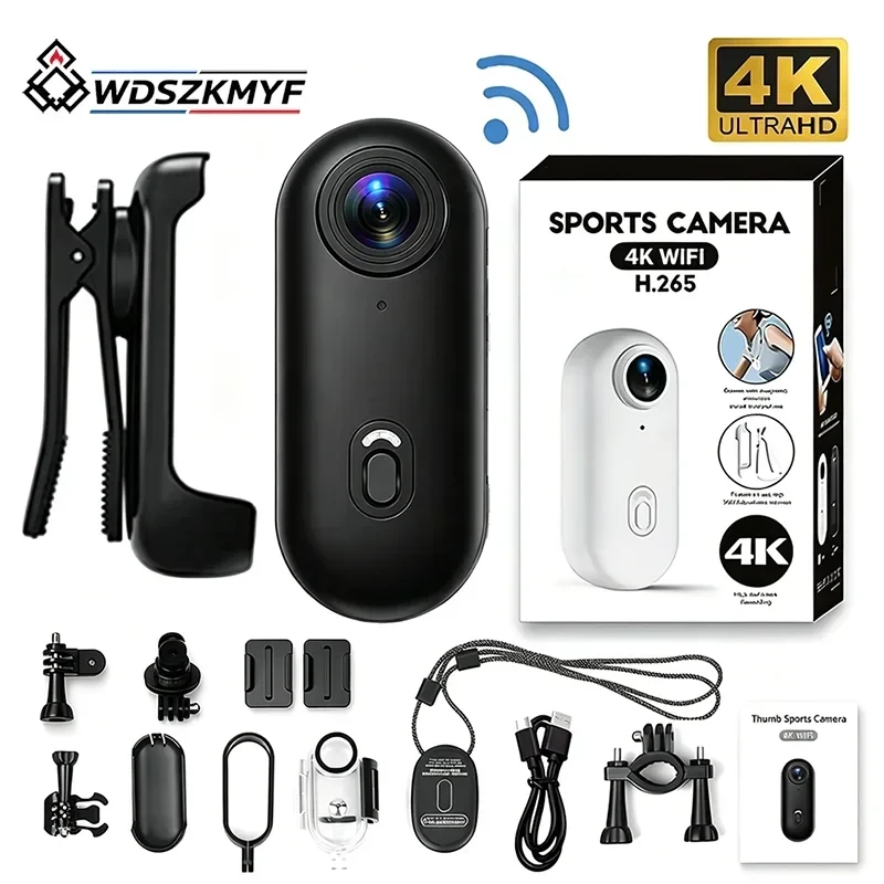 Mini Magnetic Action Camera 4K/1080P WiFi Body Mount POV Holder