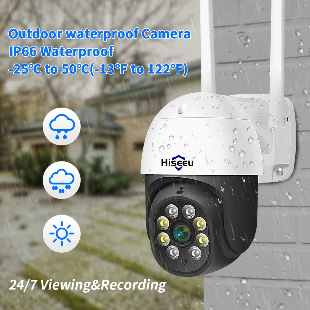 2MP PTZ WiFi Smart Security Camera with Human Detection