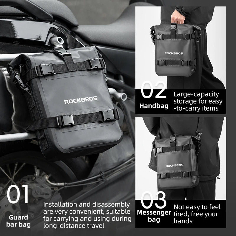 Motorcycle Saddle Bag 5L Waterproof Crash Bar Storage Pack