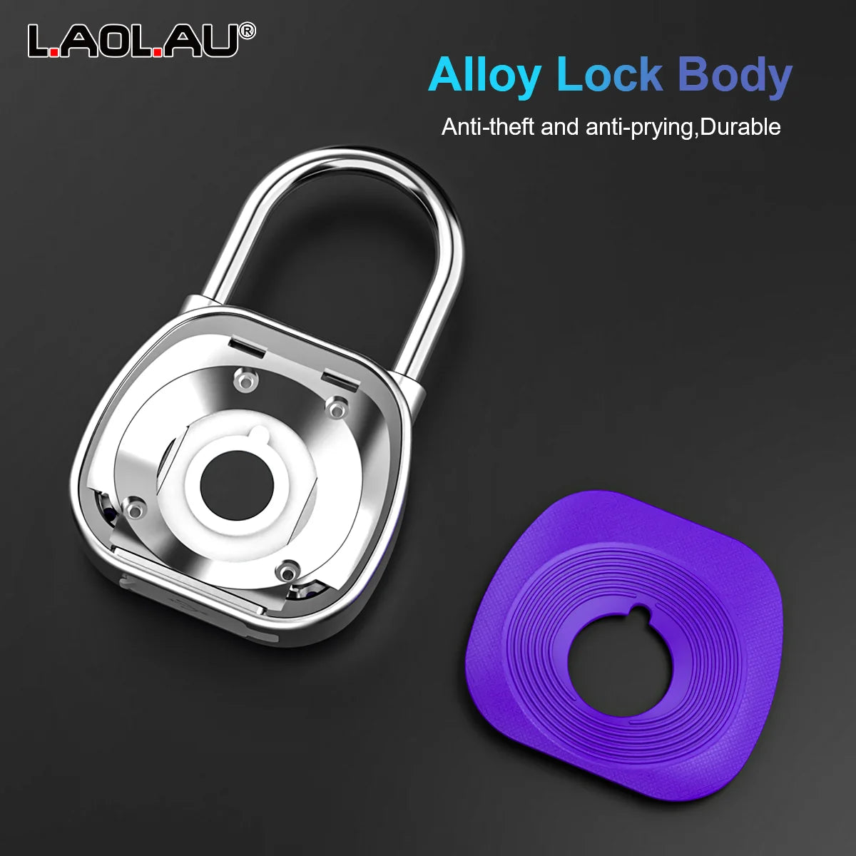 V8 Fingerprint Padlock, USB-C Rechargeable, 20-Print Memory