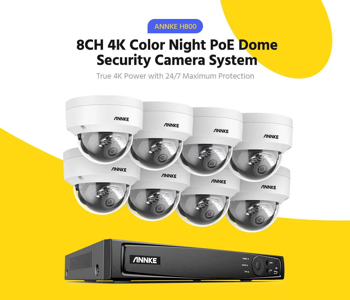 ANNKE 4K PoE NVR Security Camera System with Audio