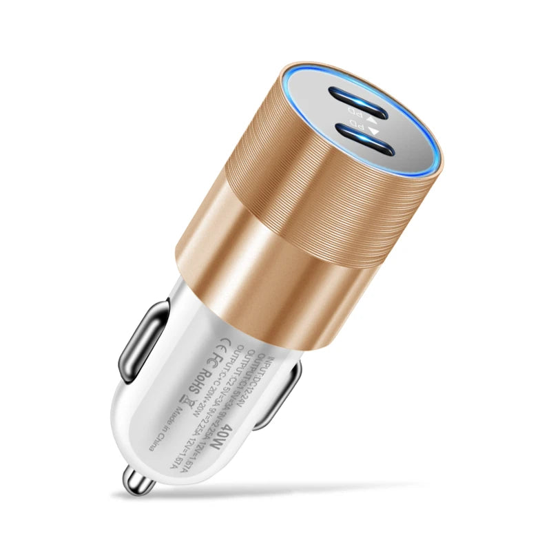 Dual USB-C PD Car Charger Adapter