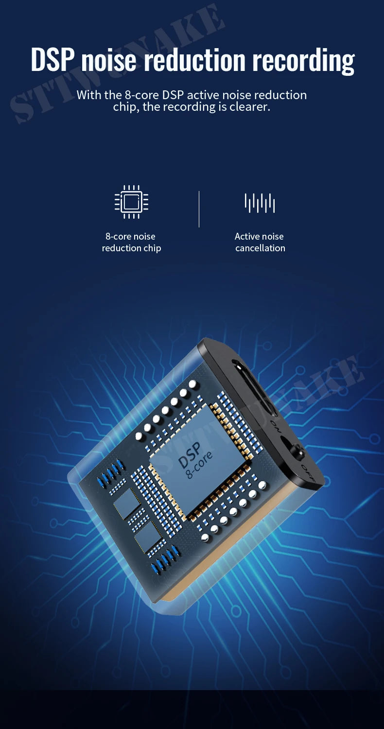 Mini Voice Activated Recorder Only 0.25cm Built-in Magnet Small Digital Audio Recording Sound Device Micro Dictaphone STTWUNAKE