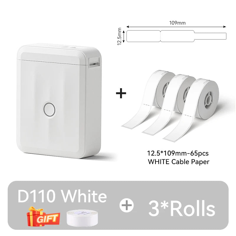 D110 Upgraded Version Thermal Label Printer Mini Portable Smart Label Maker With Tape