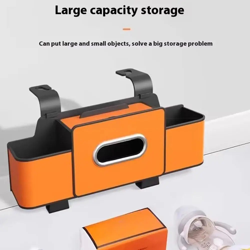 Seat-Back Car Organiser with Tissue and Cup Storage