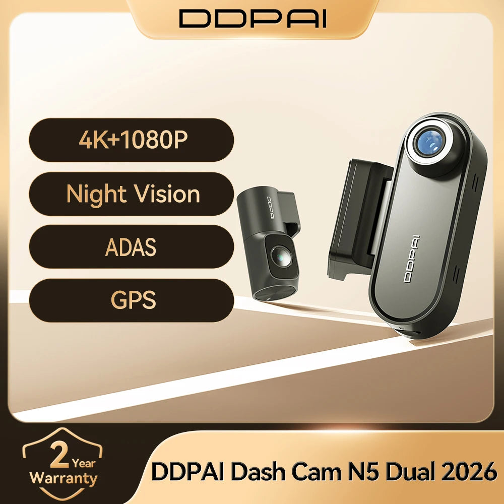 Dual 4K HDR Dash Cam Front Rear with WiFi 6 GPS and 24H Parking Mode