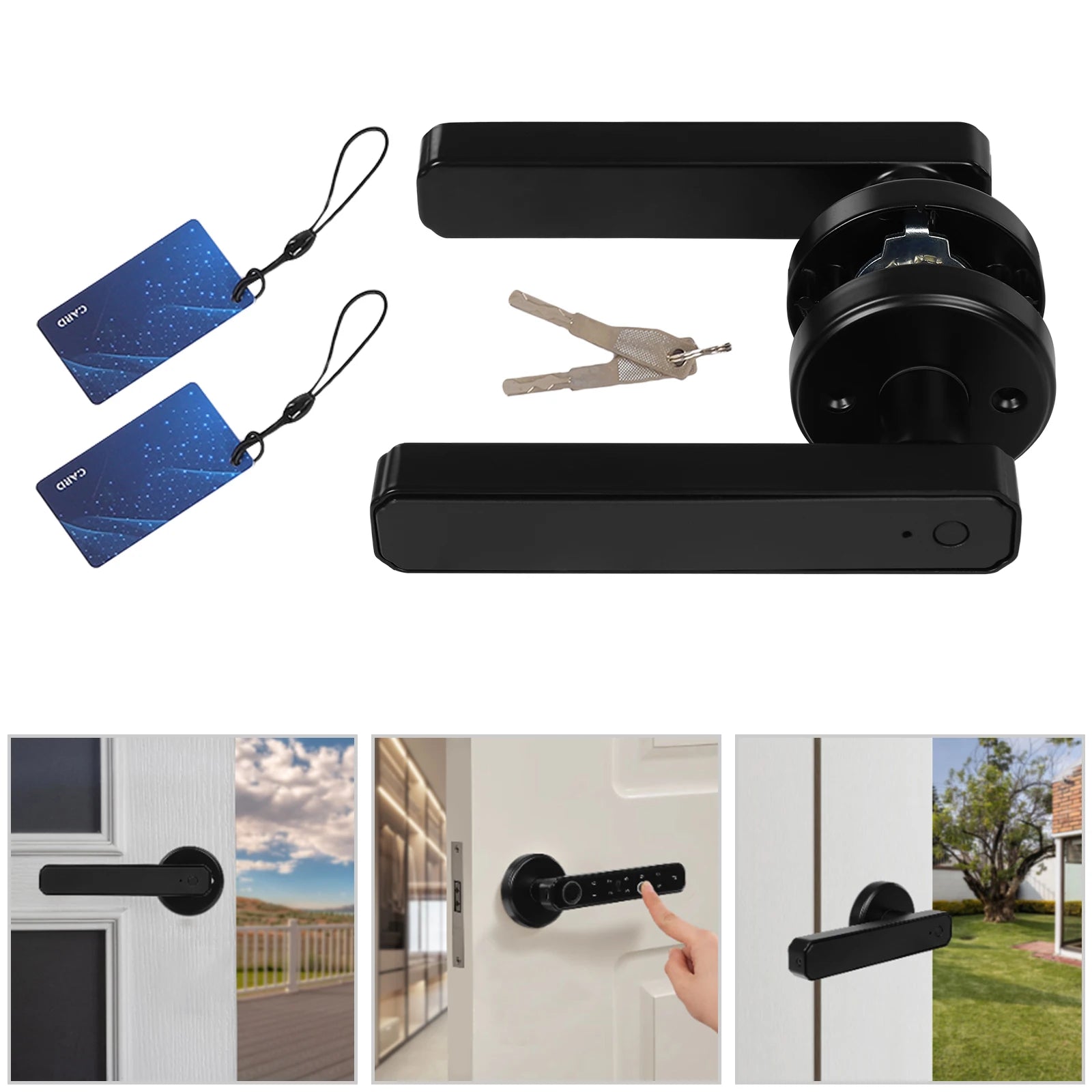 Fingerprint Door Lock, Smart Door Knob, Smart Door Handle Lock This Product Is Suitable for Homes Apartments Offices Door Thickness Is 35-55mm