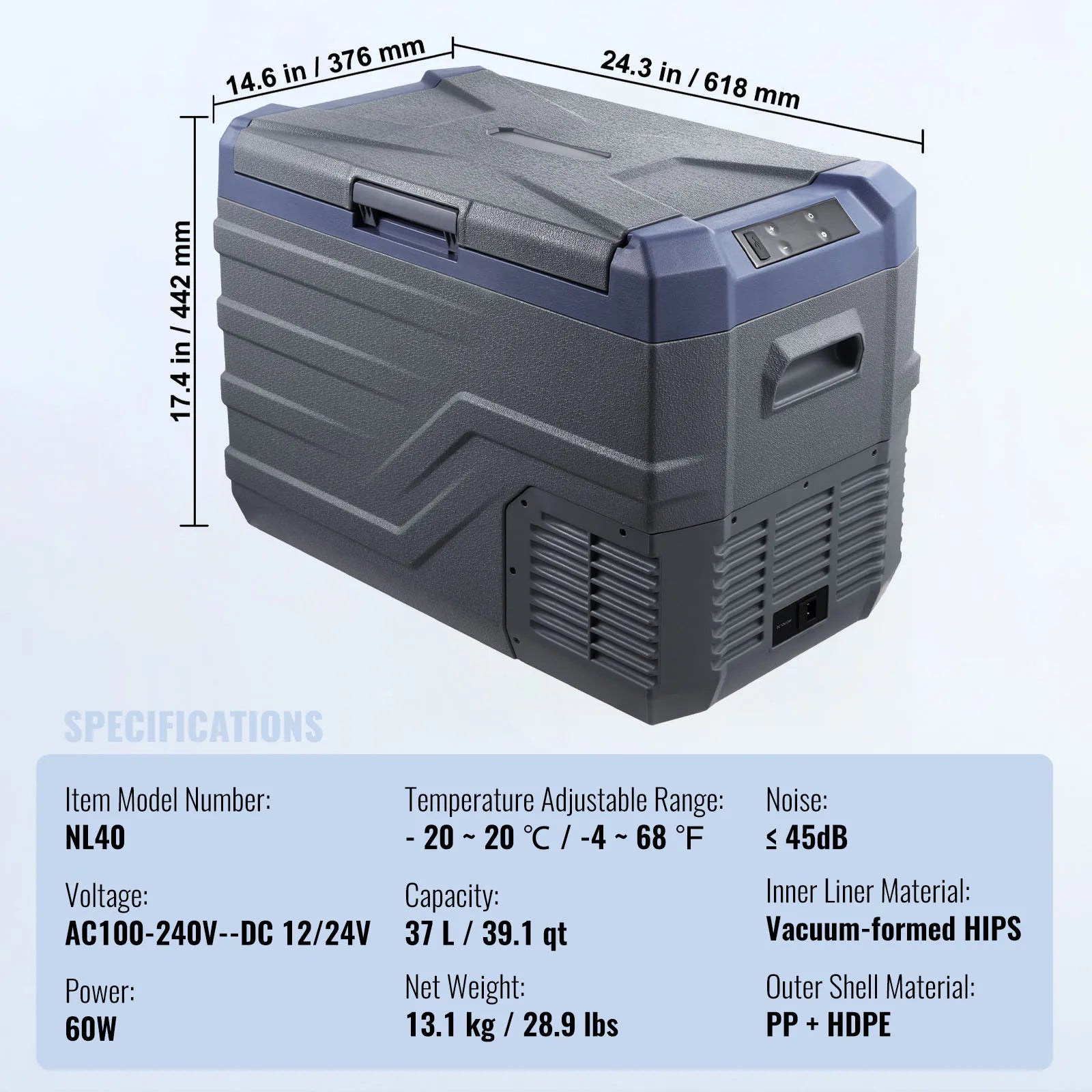 SucceBuy 8L to 75L Car Refrigerator Fridge Portable Icebox Single&Dual Zone with Blue Tooth Adjustable for Outdoor Camping RV