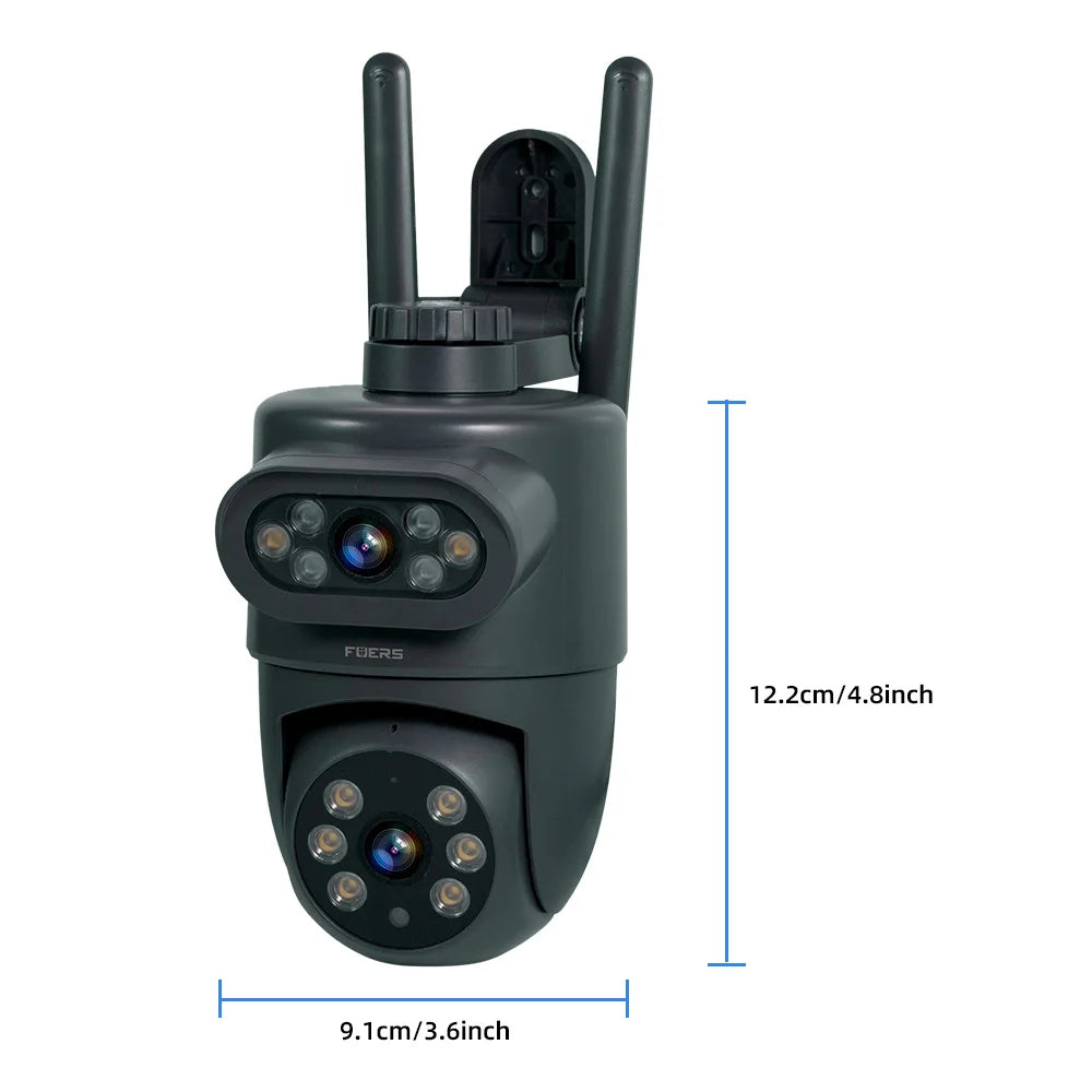 Dual Lens 10MP WiFi Security Camera with Auto Tracking & Night Vision