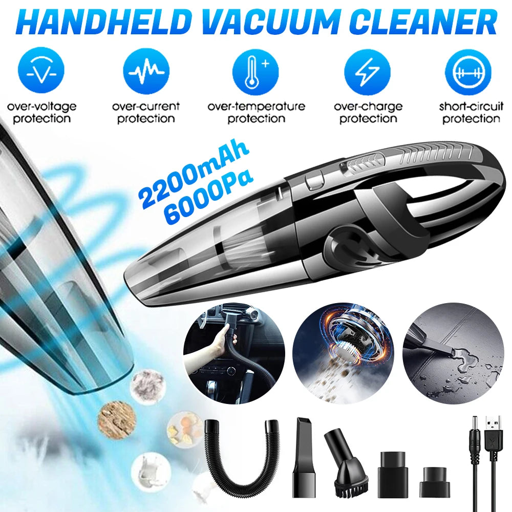 Cordless Handheld Car Vacuum Cleaner, Wet and Dry 120W