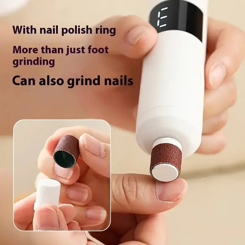 Elektrische manicure- en pedicureset met 16 opzetstukken, LCD, 3 snelheden