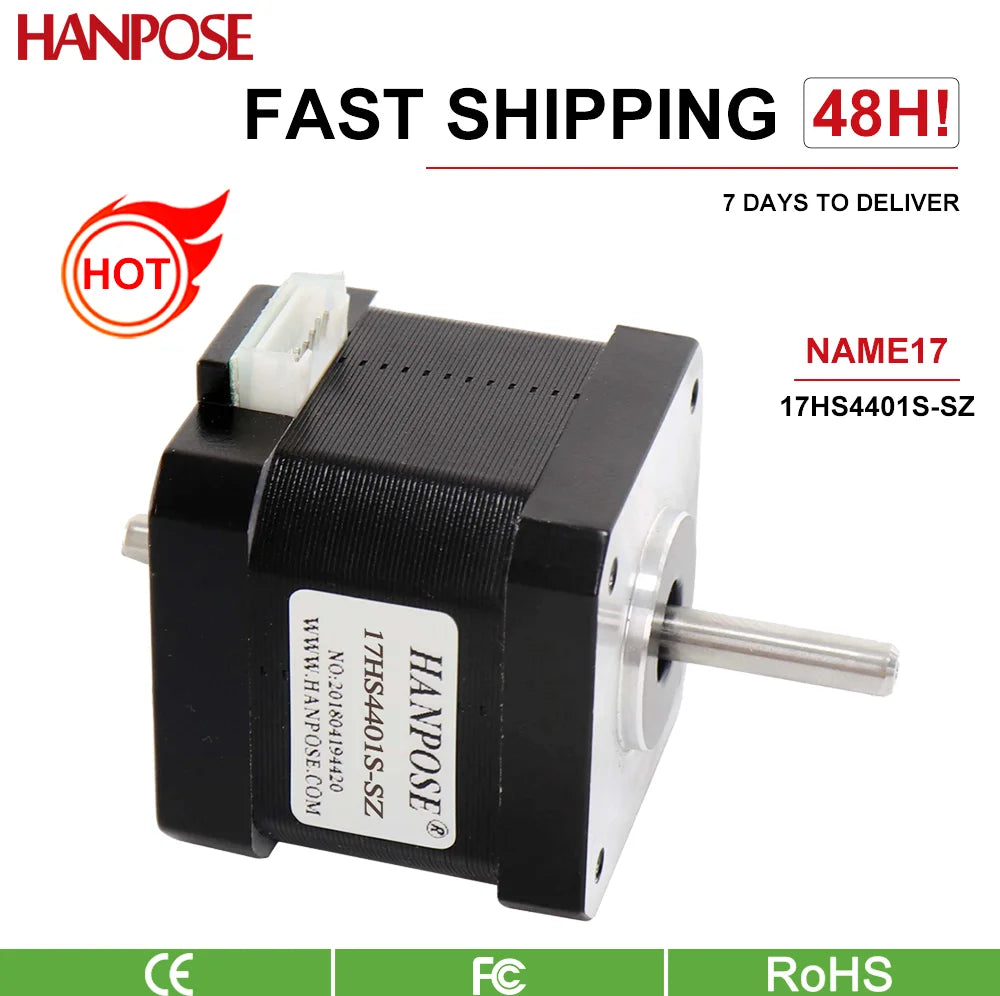 NEMA 17 Dual-Shaft Stepper Motor, 1.5 A