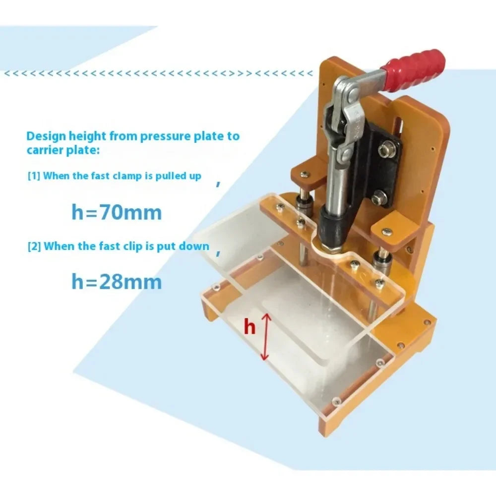 Fixture de test PCB avec zone de travail 150 x 85 mm