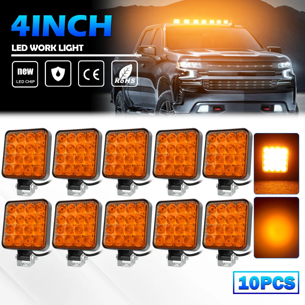 HAOLIDE LED Light Bar 48W Mini LED Work Light off-road use Spotlight for Truck 4X4 Car SUV ATV Barra LED Headlights 12V 24V