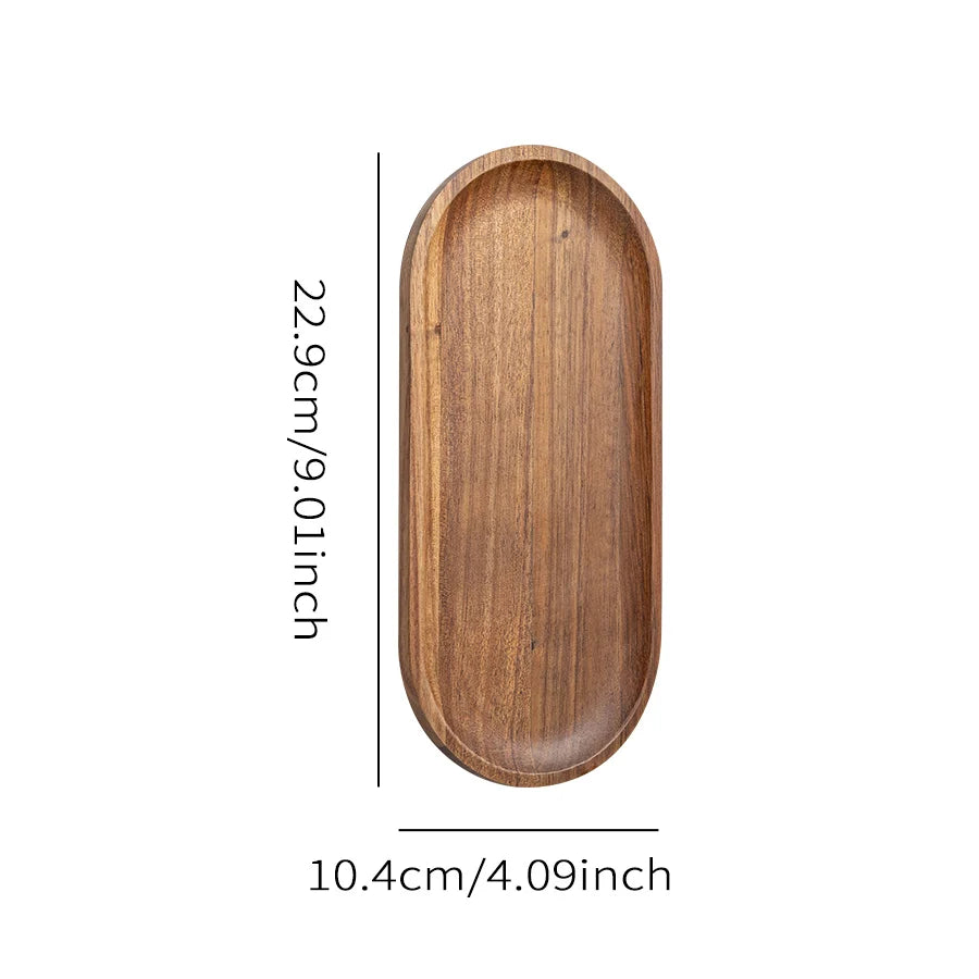 Tabuleiro de madeira de estilo japonês para servir chá, bolos e fruta