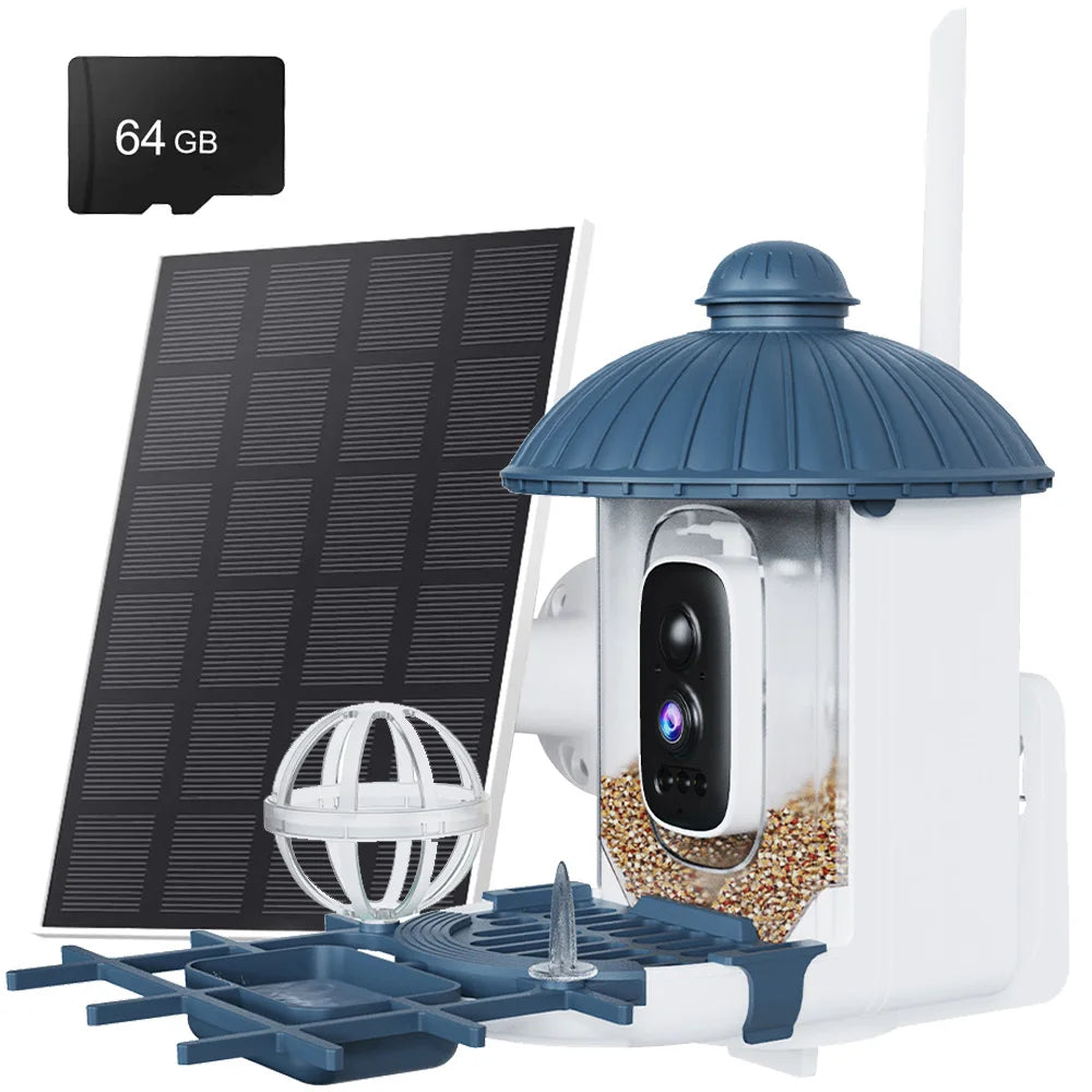 Smart Bird Feeder Camera with Solar Power, 4MP HD WiFi