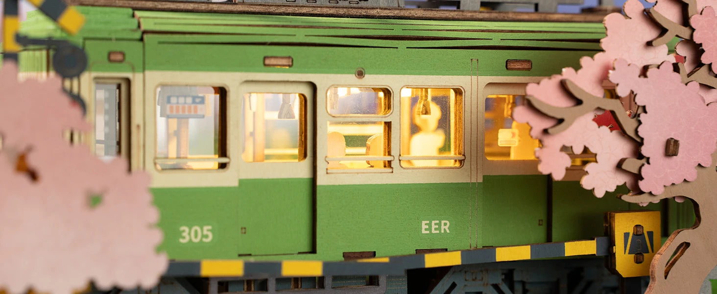 Μοντέλο Τραμ Παζλ 3D Sakura Journey με Φωτισμό LED