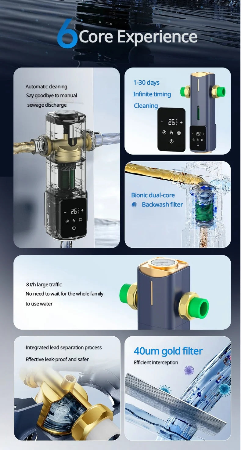 8000L/H Central Water Pre-Filter with Auto Self-Cleaning