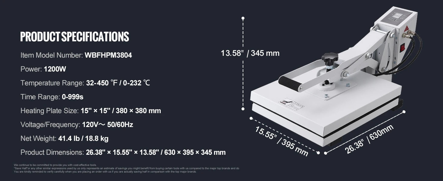 15x15 to 16x24 Heat Press Machine for T-Shirts & Sublimation