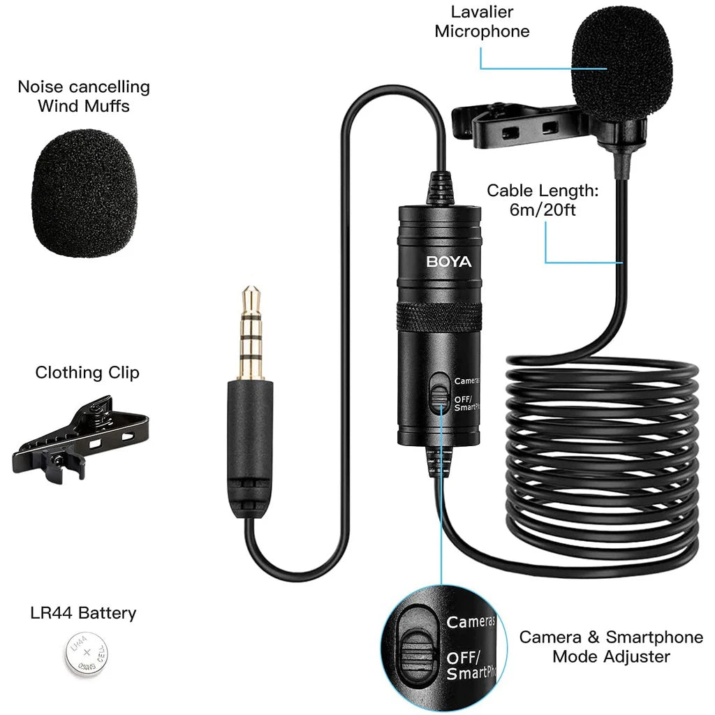 BY-M1 / BY-M1S Wired Lavalier Microphone
