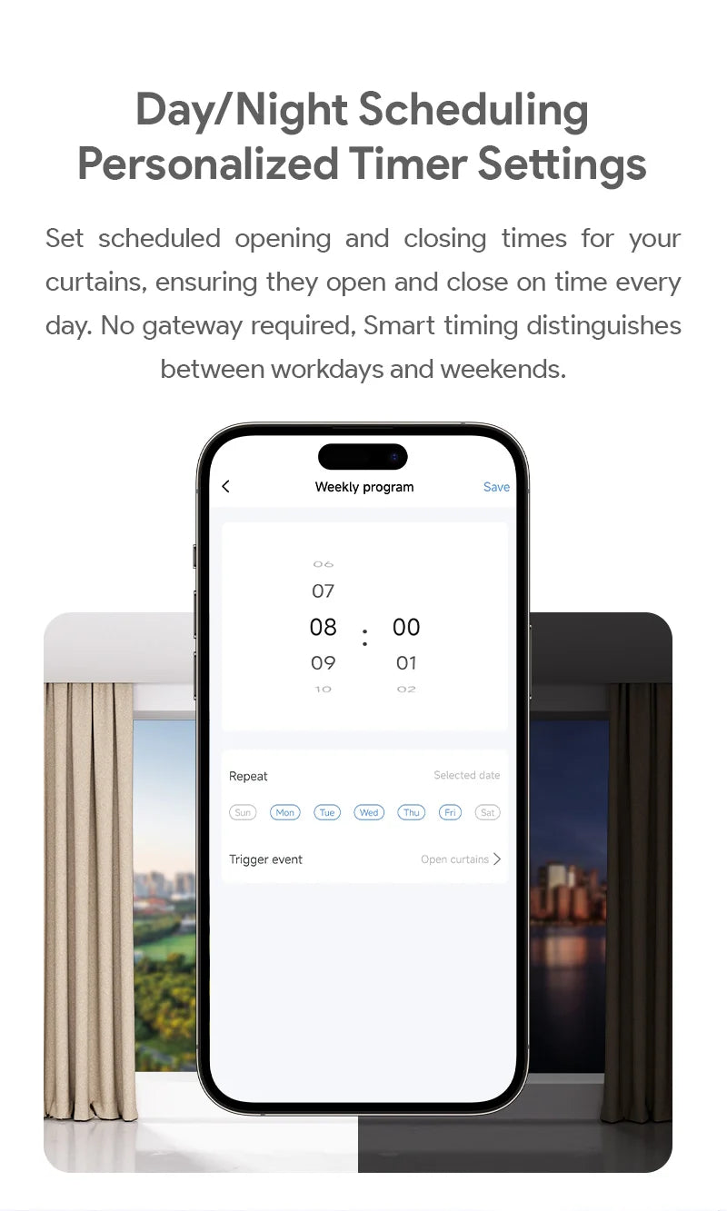 Inteligentný Zigbee / Bluetooth závesný motor s háčikmi, ovládanie hlasom