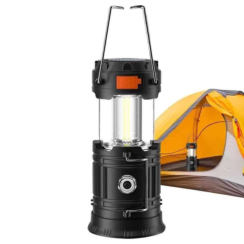 Lanterna de camping recarregável com entrada manual de manivela