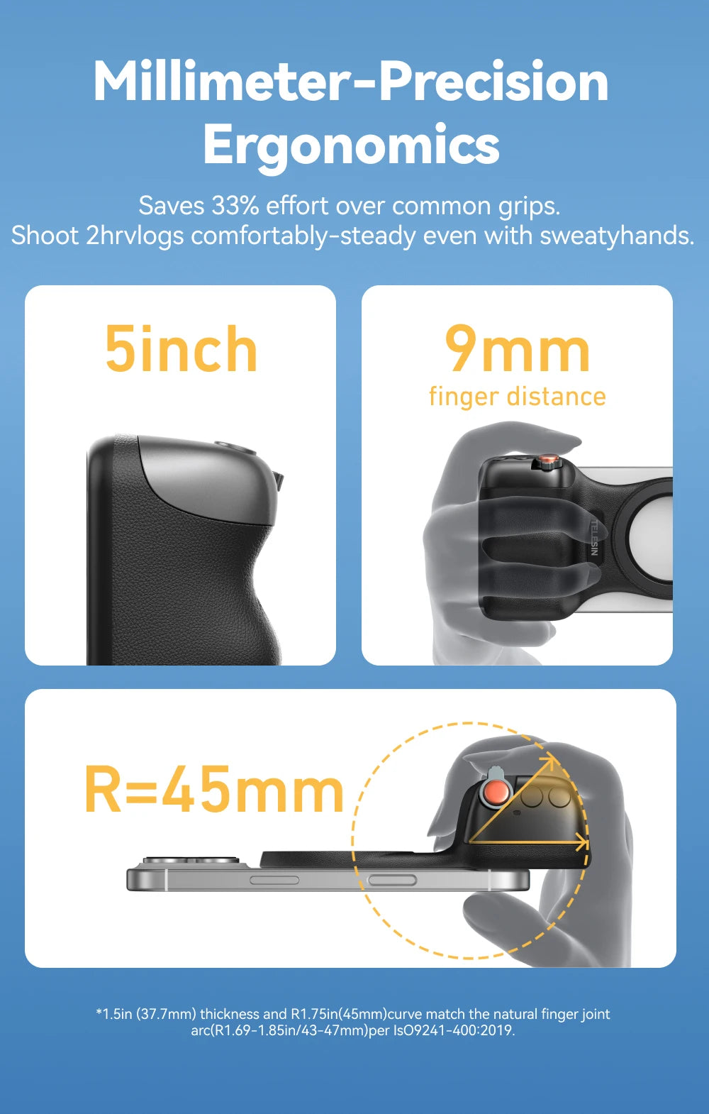 Magnetic Phone Camera Grip with Remote & Bluetooth Control