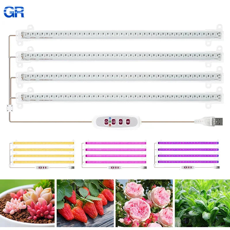 5V USB LED Plant-Light Bars, 1-4 Bar Options