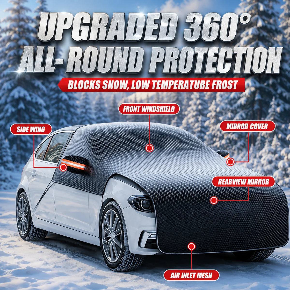 Car Snow Cover, Oxford Fabric, Sizes S and L