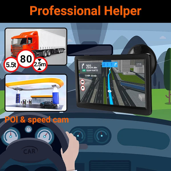 9 Inch Truck GPS Navigation with UK & Europe Maps