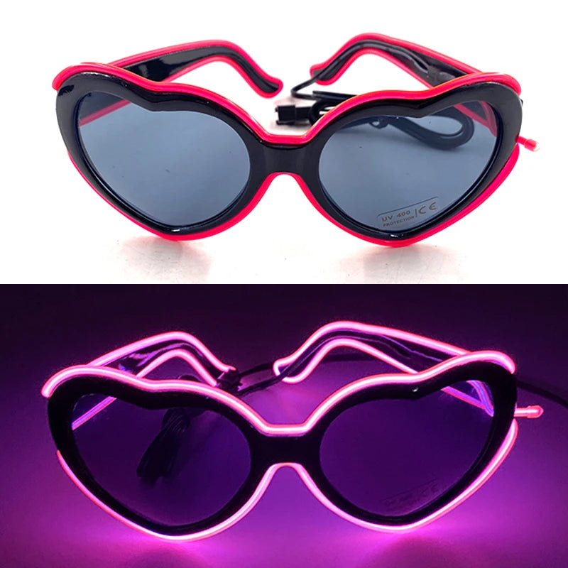1PC Light Up LED Glasses Glow Sunglasses EL Wire Neon Glasses Glow in The Dark Party Supplies Neon Party Favors for Kids Adults