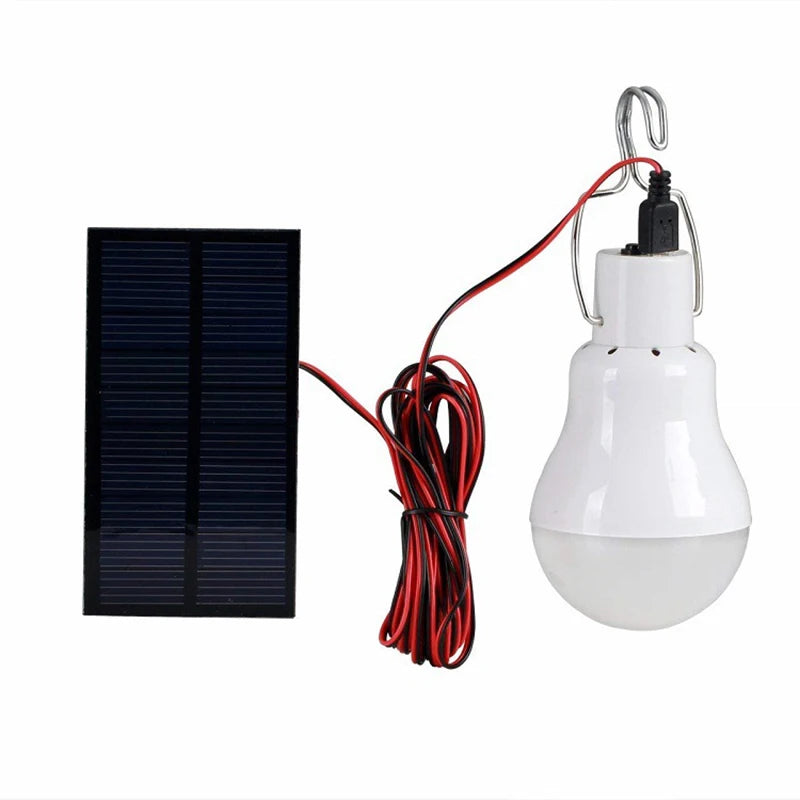 Bombilla LED recargable para colgar con panel solar