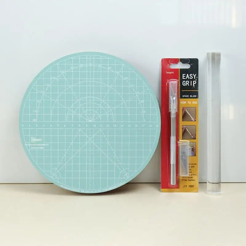 Rotating Table-Tennis Rubber Cutting Mat Set