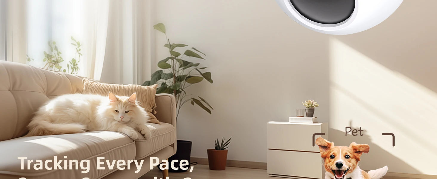 2K Indoor Security Camera 360° PTZ with App, Night Vision & Talk