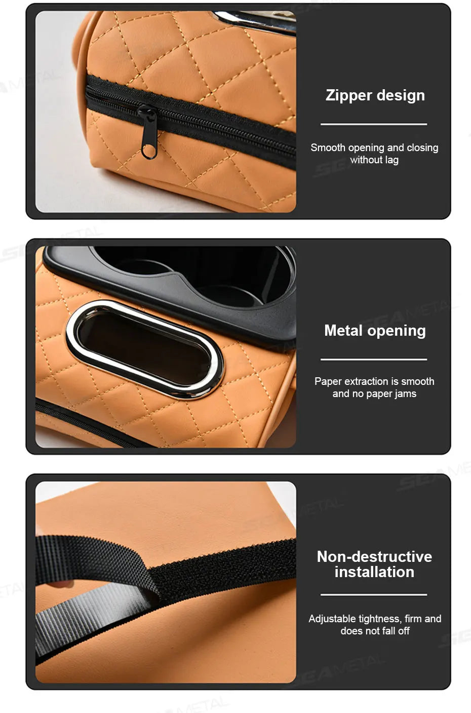 Car Armrest Cushion with Storage Organizer