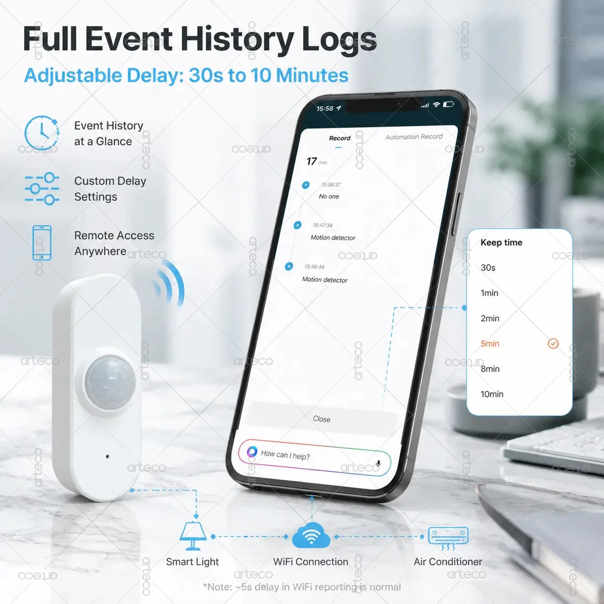 Tuya WiFi Smart PIR Motion Sensor With Brightness Temperature Humidity Detector USB/Battery Powered Human Body Infrared Sensor